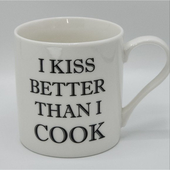 Home‎ Essentials White Ceramic Coffee Mug I Kiss Better Than I Cook Printed - Picture 4 of 10